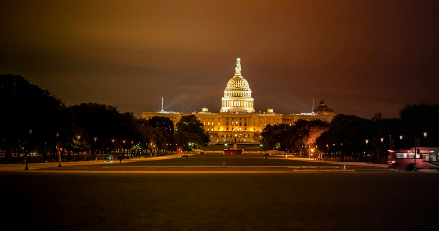 U.S. capitol Hill during nighttime